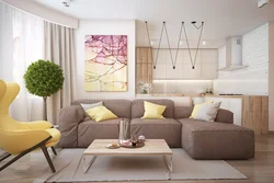 If sofa with flowers living room interior