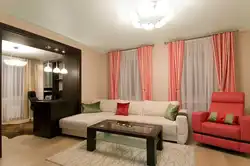 Furniture and curtains in the living room photo