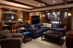 Living room interiors with bar