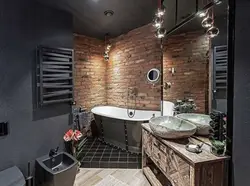 Дизайн ванны в кирпичном доме
