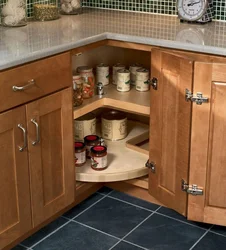 Corner drawer for kitchen design