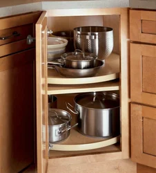 Corner drawer for kitchen design