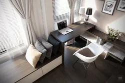 Угловой стол в спальне дизайн