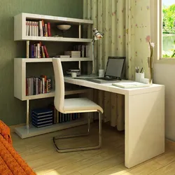 Corner table in bedroom design