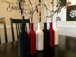 Bottles in the kitchen interior