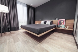 Modern laminate in the bedroom interior
