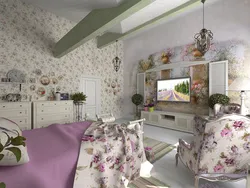 Kitchen interior in small flowers