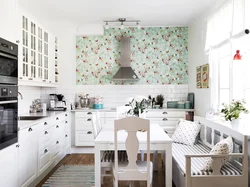 Kitchen interior in small flowers