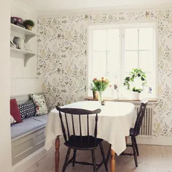 Kitchen interior in small flowers