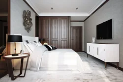 Bedroom with brown door design