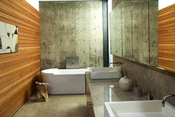 Concrete wall in the bathroom interior