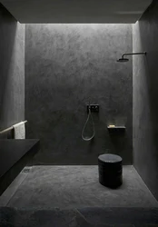 Concrete wall in the bathroom interior