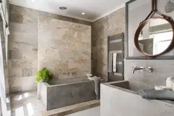 Concrete Wall In The Bathroom Interior