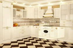 Ceramic tiles in the kitchen interior