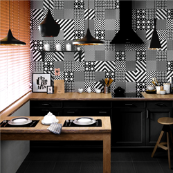 Ceramic tiles in the kitchen interior