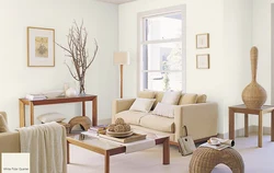 Vanilla color in the living room interior