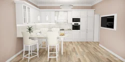 Кухня с белым полом дизайн фото