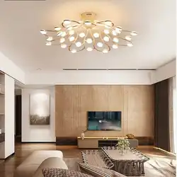 Living room ceiling design with chandelier