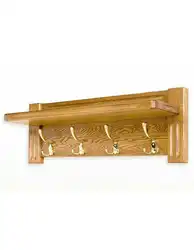 Photo of wall-mounted wooden clothes hangers in the hallway