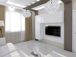 Living room design with gray laminate flooring