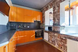 Red-Gray Kitchen Interior