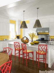 Red-gray kitchen interior