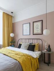 Mustard color bedroom photo