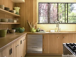 Photo of a kitchen in a country house with a window