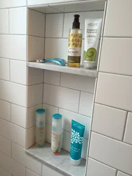 Bathroom shampoo shelf design