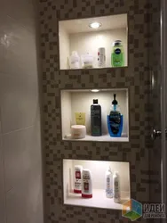 Дызайн ваннай паліцы для шампуня