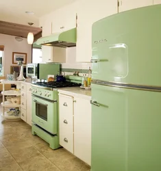 Refrigerator In The Color Of The Kitchen Photo