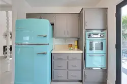 Холодильник в цвет кухни фото