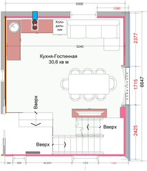 House kitchen plan with photo