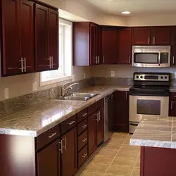 Kitchens with dark brown countertops photo