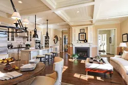 Kitchen living room in American style photo