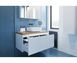Bathroom cabinet with countertop photo