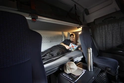 Sleeping place in a truck photo