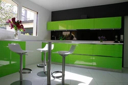 Photo Of Black And Light Green Kitchen