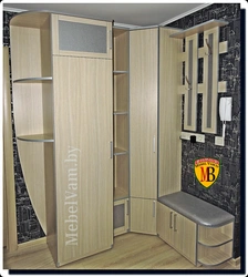 Corner wardrobe in the hallway Khrushchev photo