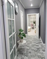 Gray floors in the hallway photo