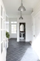 Gray floors in the hallway photo