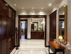 Brown hallway in the interior photo
