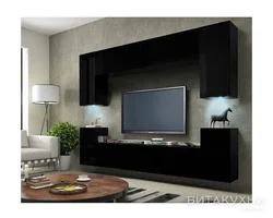 Living room interior if the wall is black