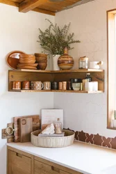 Corner shelves for the kitchen photo