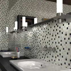 White mosaic tile in the bathroom photo