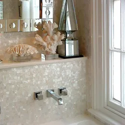 White Mosaic Tile In The Bathroom Photo