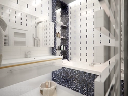 White mosaic tile in the bathroom photo