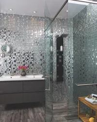 Белая мозаика в ванной фото