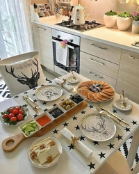 Kitchen table decoration photo