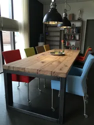 Photo of tables for a kitchen in a loft style